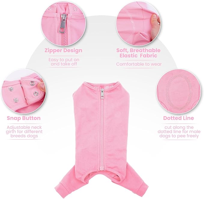 Nanaki Dog Surgery Suit Female Spay, Leg Sleeves for Dog Rear Legs, Doggy Onesie for Surgery Female, Doggy Recovery Suit Male Abdomen, Pet Wound Care Heal Protector, Surgical Suits for Pet Spay