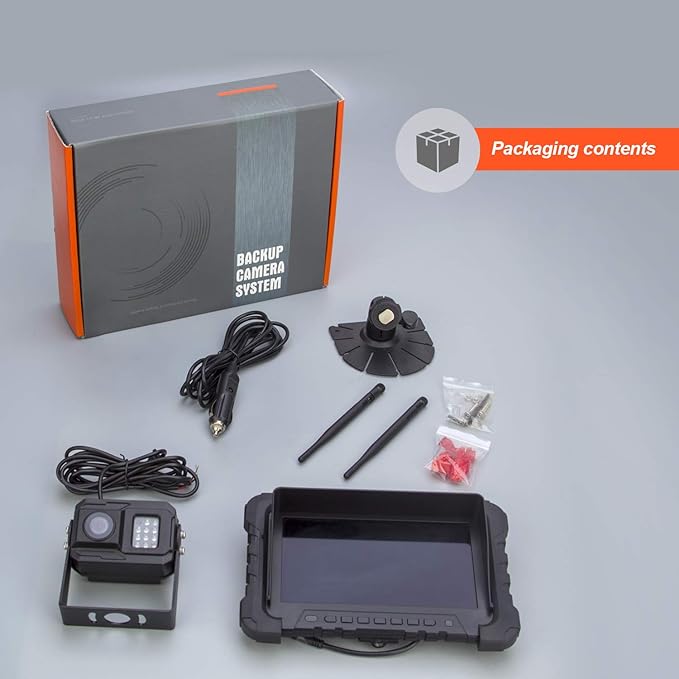 Yuwei Digital Wireless Backup Camera System,YW-77211 HD 720P Camera Wireless Reverse System with Night Vision and Wide Viewing Angles, 7inch Wireless Monitor Split Screen for Trailer, RVs