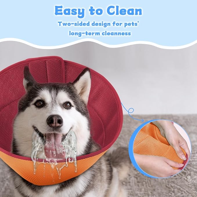 Soft Dog Cone Collar Alternative to Stop Licking, Comfy E Cones for Large Medium Dogs After Surgery, Comfortable Elizabethan Recovery Head Ecollars of Shame, XL Pet Neuter Neck Collars Anti Licking