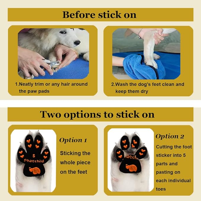 Dog Paw Pads Anti-Slip Grips,Dog Paw Protectors for Senior Dogs on Hot Pavement,Provides Traction to Keep Them from Slipping on Smooth Floors 20 sets-80 Pads Multicolor XXL