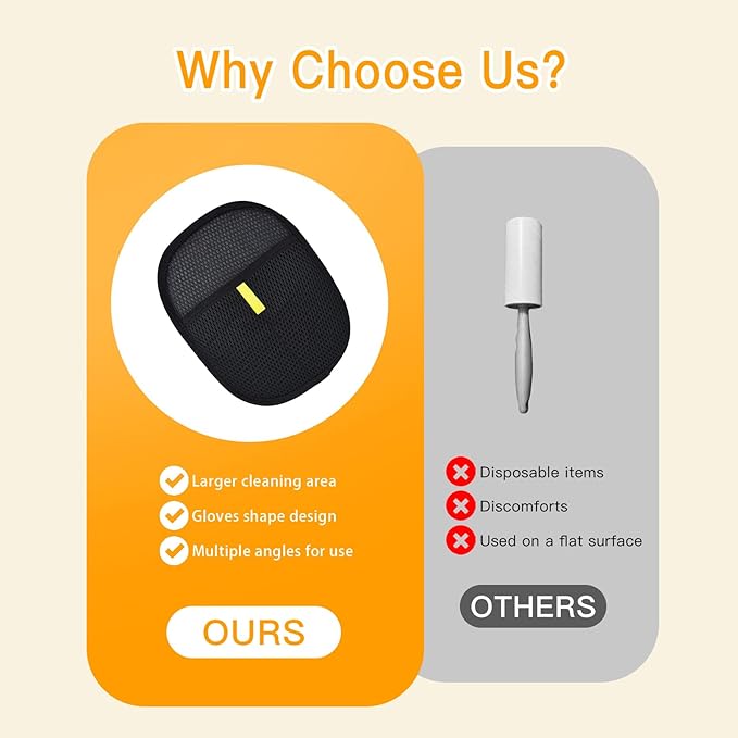 5pc Pet Hair Removal Gloves, Reusable Cats & Dogs Pet Hair Removal Tool,Efficient Pet Hair Removal Electrostatic Gloves is Suitable for Clothes, Sofas, Beds and Carpets