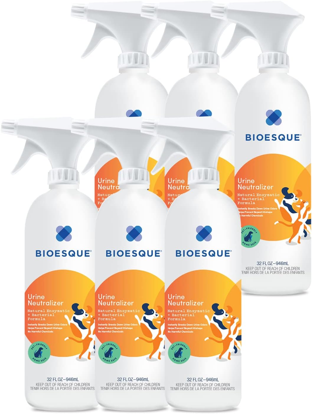 Bioesque Urine Neutralizer, Pet-Friendly Natural Enzymatic & Bacterial Formula, Instantly Breaks Down Urine Odors, Helps Prevent Repeat Mishaps, 32 Fl Oz (Pack of 1)