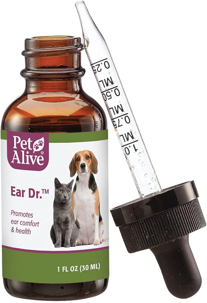 PetAlive Ear Dr. - Natural Ear Drops Promote Ear Comfort and Health in Cats and Dogs - Soothe Ear Discomfort to Reduce Constant Scratching - Keep Pets Ear Canals Clean and Clear - 30 mL