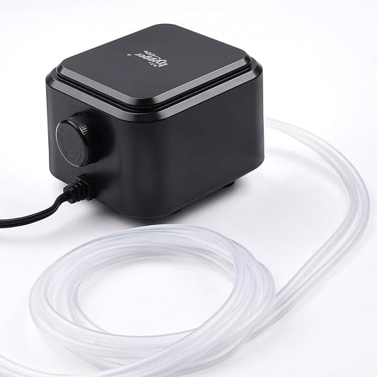 hygger Quietest Aquarium Air Pump, Adjustable Oxygen Pump 2 Air Outlets Ultra Silent Powerful Aerator Pump (3.5W,Up to 120Gallon)