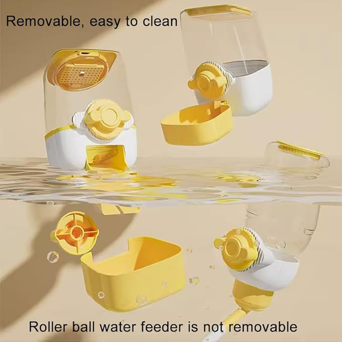 Pet Hanging Automatic Feeders Drinking Bowls，Gravity Rabbit Feeder and Water Set，Cage Cat Food Bowl Feeding Station for Puppy Kitten Chinchilla Hedgehog Guinea Pig Ferret (Pink Blue-Water)