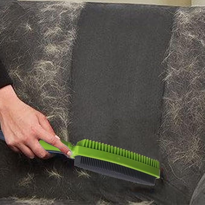 Rubber Pet Hair Removal Brush for Couch Clothes Dog Cat Pet Hair Carpet, Also Used as Dog Cat Bath Brush with Massage Effect(black，orange，green)