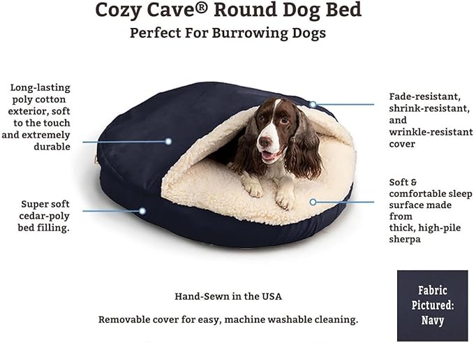 Snoozer? Classic Poly-Cotton Cozy Cave Pet Bed, Small, Red
