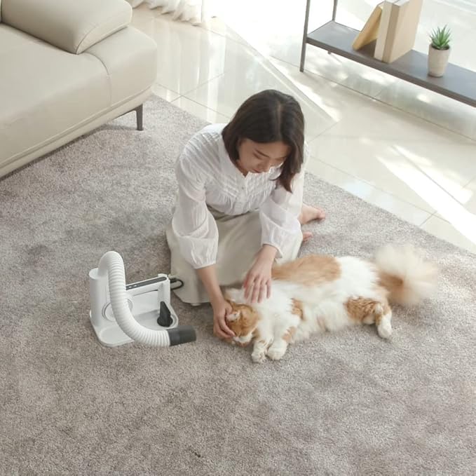 DUZ V3 Professional Quality Pet Dryer: 2-in-1 Portable & Hands-Free Grooming, Low-Noise & Stress-Free Drying, Multi Speed & Temperature, Comfortable for All Dogs and Cats