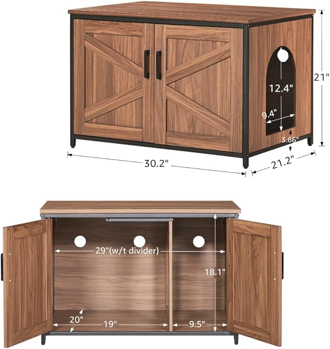 unipaws Top Opening Cat Litter Box Enclosure, Friendly to Elderly People, Waist or Keen Problem People, XL Extra Large Cat Box Furniture, High Jumbo Automatic Litter Box Cover Hidden for Large Cat