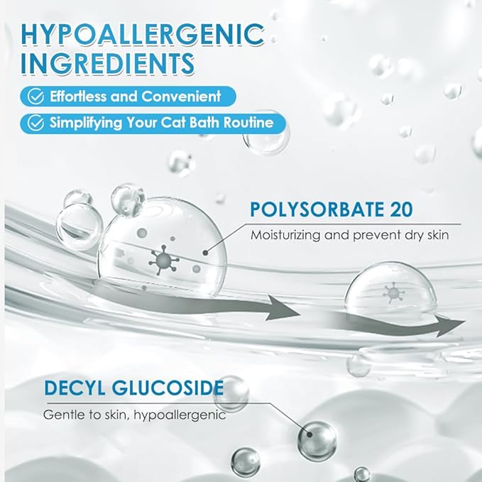 Mooncat Sphynx Cat Waterless Shampoo, Vet Approved No-Rinse Foam for Oily, Sensitive Skin & Wrinkles - Gentle, Hypoallergenic Formula for Hairless Cats, Deep Cleans & Moisturizes