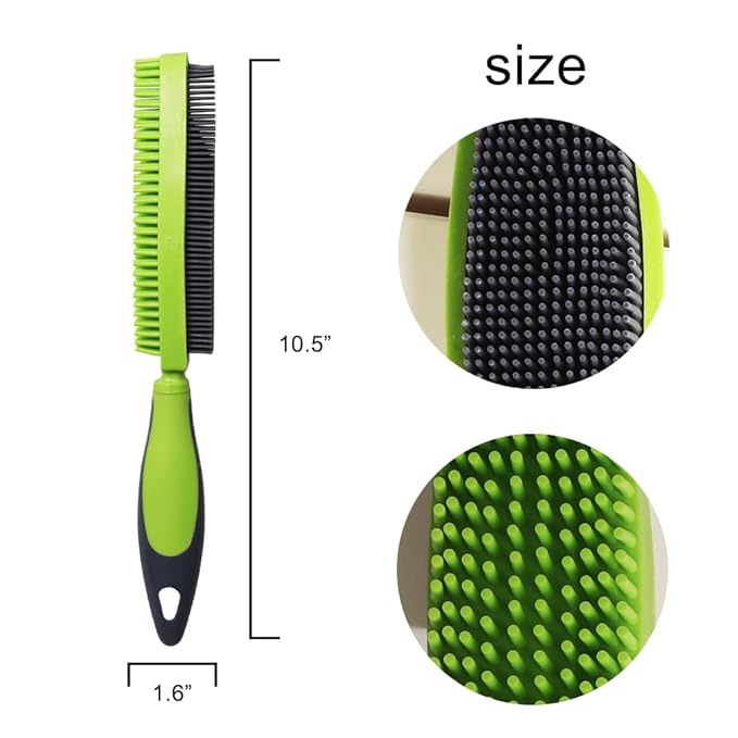 Rubber Pet Hair Removal Brush for Couch Clothes Dog Cat Pet Hair Carpet, Also Used as Dog Cat Bath Brush with Massage Effect