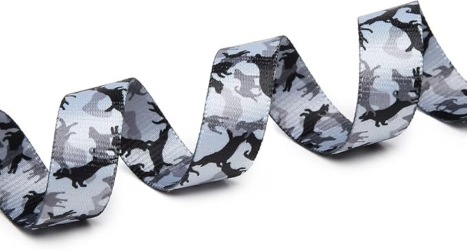 Mercano Adjustable Dog Collar - Special Design Patterns, Soft Nylon Comfortable Durable Pet Collar for Small Medium Large Dogs (XS, Dog Camouflage Grey)