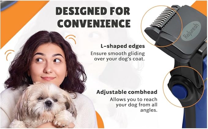 Deshedding Dog Brush for Long Hair (Medium,Red) – Gentle Deshedding tool for Dogs & Cats – Reduces shedding, without damaging topcoat. Removes Loose Fur & Dead Undercoat.