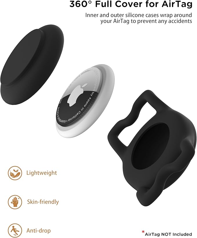 Dog Collar with Waterproof AirTag Holder & Anti-Lost QR Code, Cute Bling Warpping Adjustable Width for Small Medium Large Pet (Blue, L)