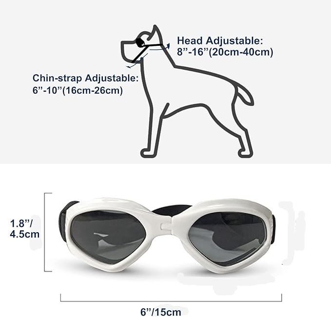 LECONPET Small Dog Sunglasses Waterproof Windproof UV Protection Pet Sunglasses Dog Goggles for Doggy Puppy Cat (Red)