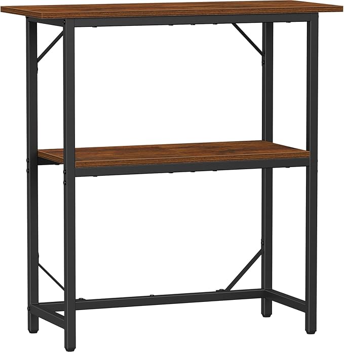 Snughome 10-30 Gallon Fish Tank Stand, Aquarium Stand 2-Tier Storage Shelves, Heavy Duty Terrarium Stand for Home Office Fish Tank Shelf, 30" L x 11.8" W x 30.7" H, Rustic Brown