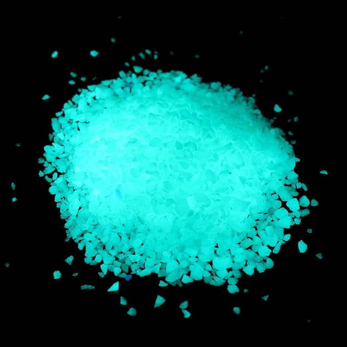Shiny Stone Glow in The Dark Gravel, Fish Tank Aquarium Gravel Sand, Decorative Gravel Rocks,Aquarium Gravel Stones for Home and Fairy Garden Decoration,305g/0.67lbs (Blue Green, 3-5mm)