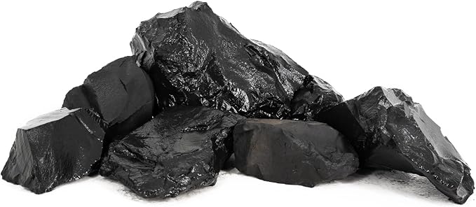 Unocho Fish Tanks Stone 20LB Natural Black Slate Rocks for Aquariums Decorative Aquascaping Stone for Reptile Terrariums, Bonsai Gardens & Outdoor 3-9inches(8PCS)