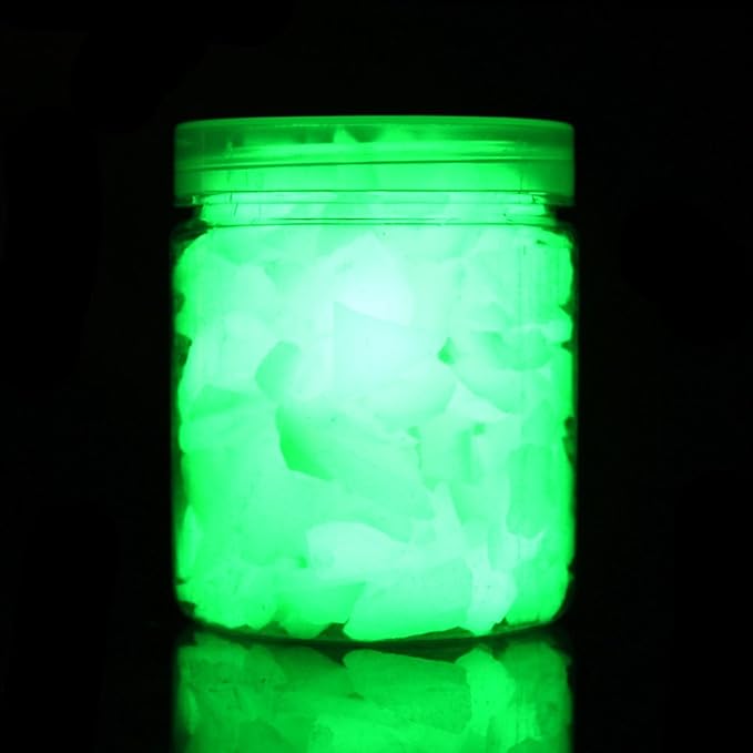 Shiny Stone Glow in The Dark Gravel, Fish Tank Aquarium Gravel Sand, Decorative Gravel Rocks,Aquarium Gravel Stones for Home and Fairy Garden Decoration,305g/0.67lbs (Yellow Green, 8-15mm)