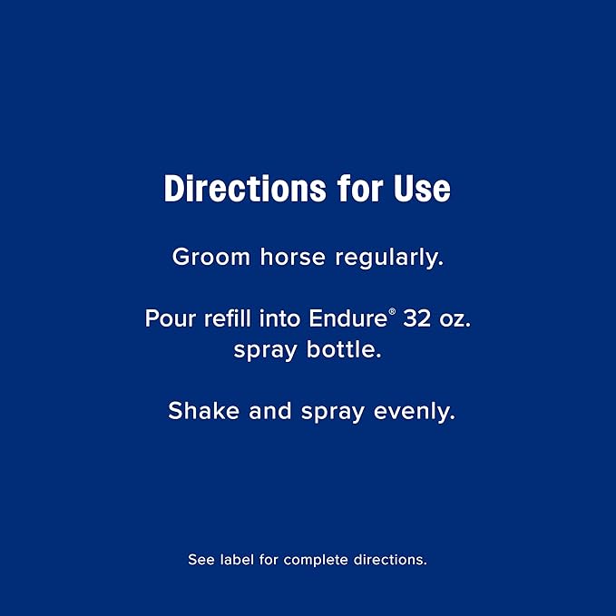 Farnam Endure Sweat-Resistant Fly Spray for Horses, Lasts Up to 14 Days, Protects Against Flies, Gnats, Mosquitoes, Ticks & Lice, 128 oz.