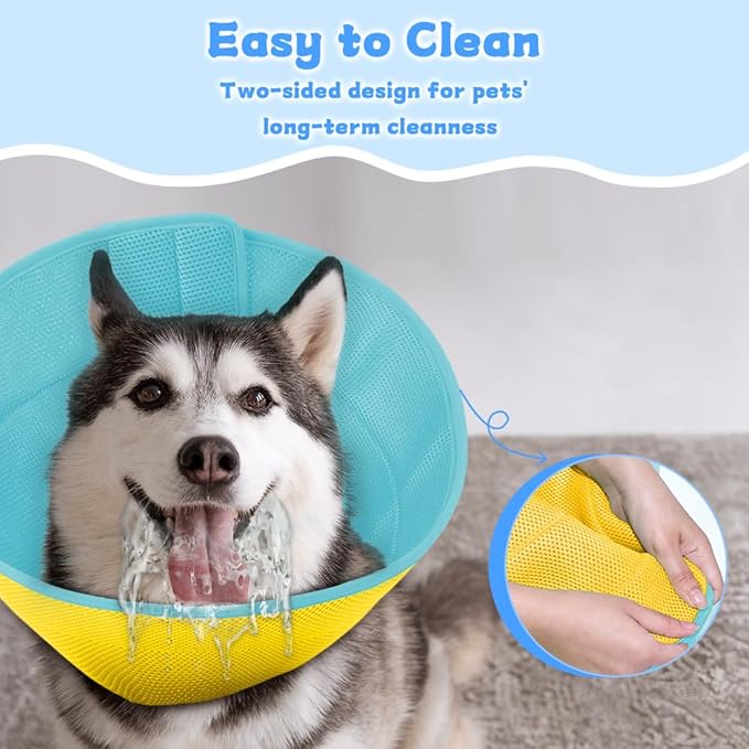 Soft Dog Cone Collar Alternative to Stop Licking, Comfy E Cones for Large Medium Dogs After Surgery, Comfortable Elizabethan Recovery Head Ecollars of Shame, XL Pet Neuter Neck Collars Anti Licking