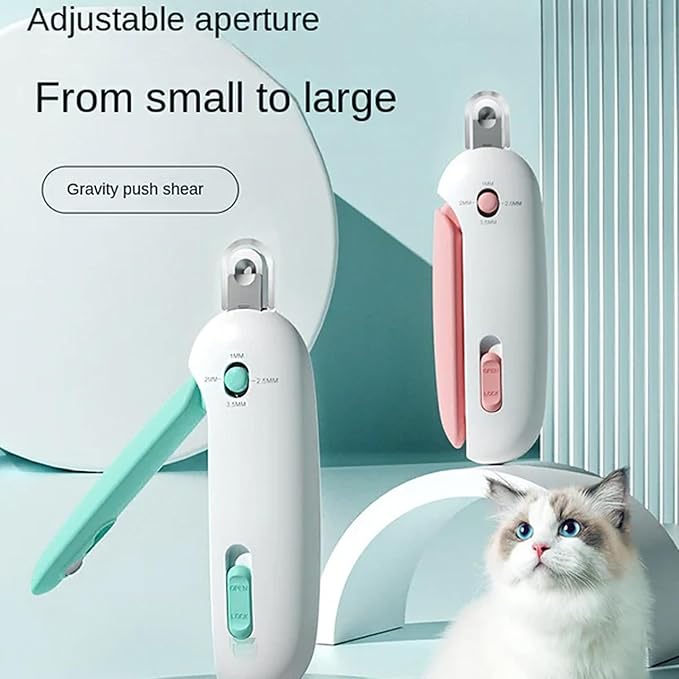 Celery Pets Nail Clippers, Adjustable Claw Clippers for Cats, Round-Hole Trimmer with Dust Storage, Safe Pet Claw Clipper Grooming Tool, Adjustable Nail Cutter for Small Large Cat/Dog (2*Pink)