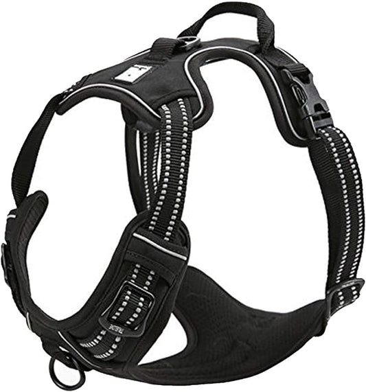 TRUE LOVE Truelove Adjustable No-Pull Dog Harness Reflective Pup Vest Harnesses Comfortable Control Brilliant Colors TLH5651(Black,S)