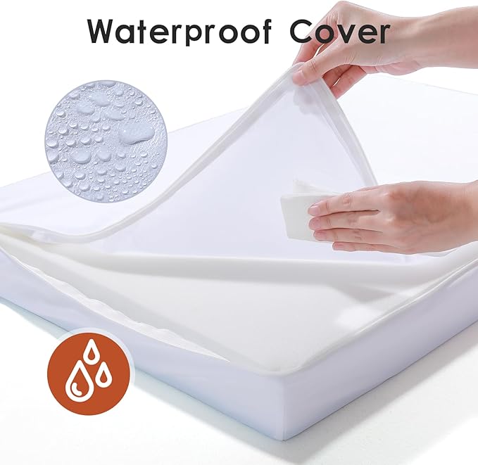 Chew Proof Dog Bed, 3" Memory Foam Dog Bed for Medium and Large Dogs, Removable and Washable Microsuede Cover, Waterproof Liner, Nonskid Bottom, 36x27 Inches L Dark Grey