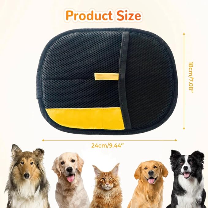 Pet Hair Removal Glove, Dog Cat Hair Gloves for Pet Hairs Removal, Reusable Pets Grooming Gloves for Dogs Cats, Washable Pets Hairs Remover Electrostatic Glove for Bed Couch Clothes Carpet (1pc)