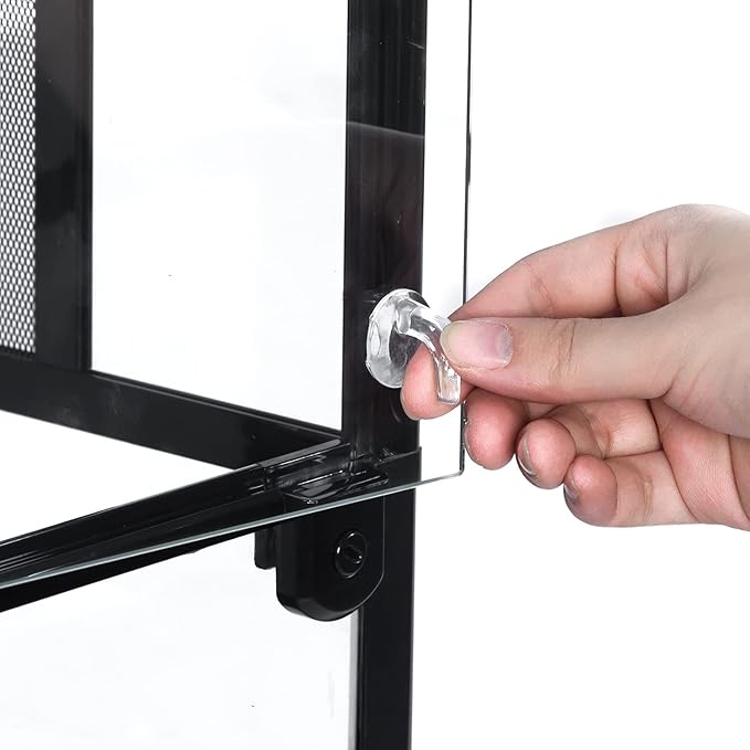 REPTI ZOO Amphibian Habitat Tank 10 Gallon, Full Vision Glass Reptile Terrarium 12" x 12" x 18", Vertical Reptile Tank with Deep Base & Top Screen Ventilation