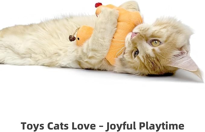 Catnip Toys 3 Pack – Plush Catnip Toy with Gall Fruit & Silvervine Stick with Feathers, Interactive Chew & Kick Toys for Indoor Cats, Relieve Stress & Encourage Exercise