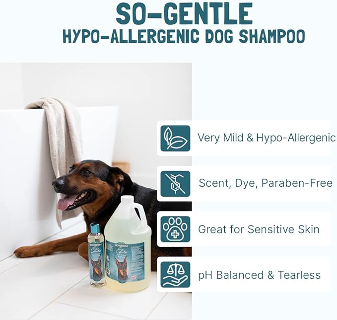 Bio-Groom So-Gentle Hypoallergenic Dog Shampoo - Tearless, Cat & Dog Bathing Supplies, Puppy Shampoo for Gentle Skin, Cruelty-Free, Made in USA, Tear-Free Dog Products - 12 fl oz 1-Pack