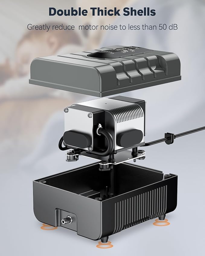 Pawfly Pond Air Pump Outdoor Oxygen Pump for Fish Koi Ponds 3000 to 10000 Gallons Adjustable Pond Garden Aerator Pump Kit with Airline Tubing Control Lever Valves Air Stones and Check Valves