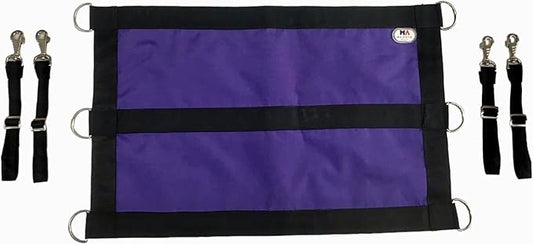 Majestic Ally 1200D 29"x19" Horse Stall Guard with Replaceable and Adjustable Length Straps and Replaceable Hardware (Purple Black)