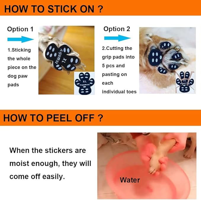 Dog Anti Slip Paw Grips Traction Pads,Dog Feet Stickers with Stronger Self-Adhesive Paw Pad Provide Traction for Senior, Injured Dogs,12 Sets (48 pcs) L Multicolor