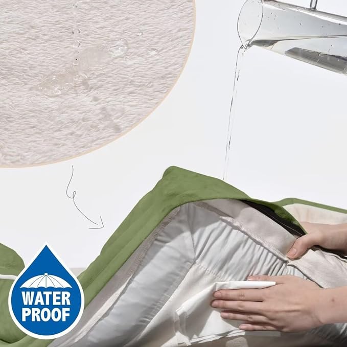 Comfort Expression Orthopedic Bolster Dog Beds Extra Large, XL Dog Beds Waterproof Dogs Beds, Washable Dogs Beds Sofa with Removable Cover & Non-Slip Bottom(X-Large,Light Green)