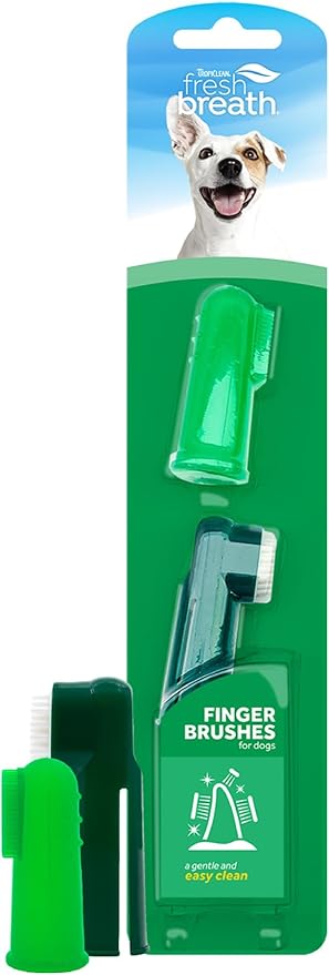TropiClean Fresh Breath Finger Toothbrushes for Dogs & Puppies | Gentle Soft Toothbrush Alternative for Easy Teeth Cleaning