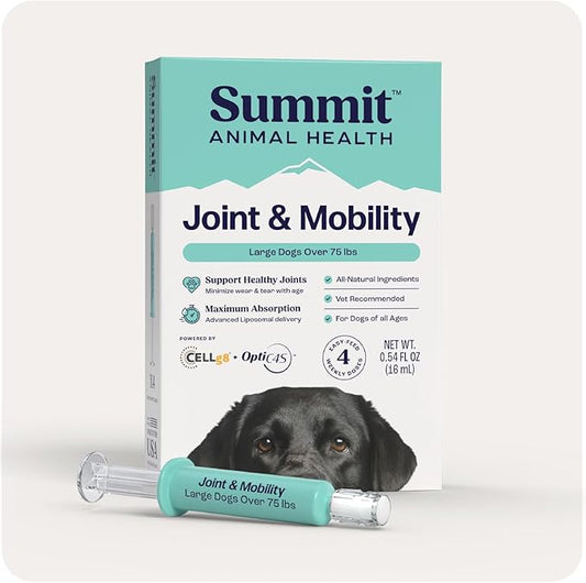 Summit Canine Joint and Mobility Supplement for Large Dogs, All Natural Liquid Chondroitin with Liposomal Delivery for Arthritis, Hip & Joint Support Vitamin, (Dogs 75+lbs)