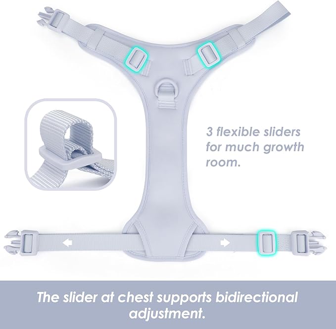 No Pull Dog Harness, Puppy Vest with Front Clip for Small Medium Large Sized Dog(Light Blue,M)