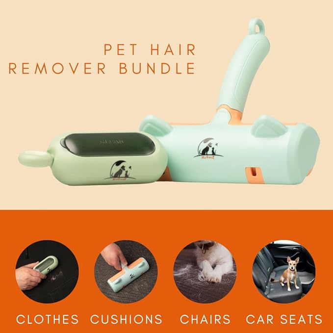 Pet Hair Remover Roller – Reusable Fur Removal Tool for Clothing, Furniture, Carpets & Cars | Perfect for Dog & Cat Hair with Ergonomic Design