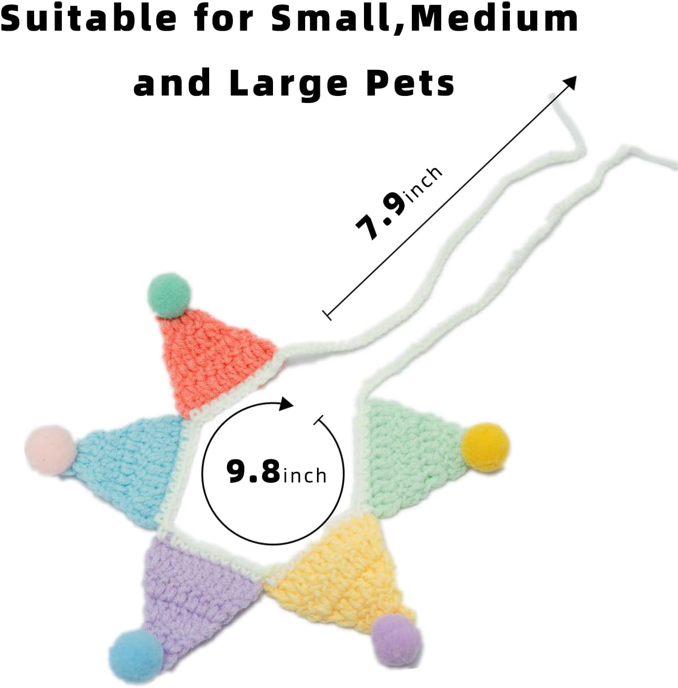 Halloween Cat Costume,Unicorn Handmade Knitted Dog Costume,Rainbow Dog Outfit,Cat Birthday Clothes,Pet Cloth for Rabbits and Other Small Sized Pets