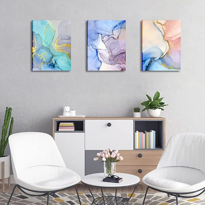Abstract Wall Decor For Living Room Large Size Canvas Wall Art Paintings For Bedroom Colorful Color Abstract Wall Artworks Pictures For Office Decor Bathroom Home Decorations Art 3 Piece 20x28