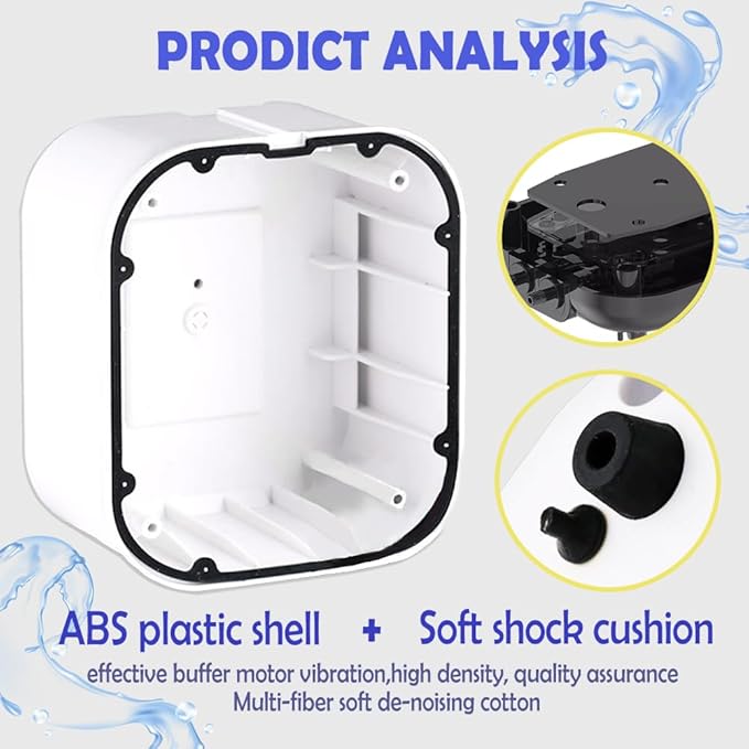 Aquarium Air Pump Quietest for Fish Tank 20-300Gallon/20-600Gallon,2 Air Outlets Ultra Silent Powerful Adjustable Aerator Pump for Livewell 190GPH/260GPH 5W/10W,Air Stones, Tubing, Check Valve