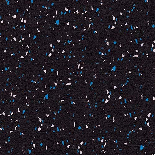American Floor Mats 1/4in (7mm) Thick 10% Blue/Grey 4' x 45' Heavy Duty Rubber Rolls, Protective Exercise Mats, Home Gym Rubber Flooring