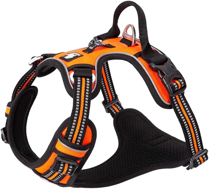 TRUE LOVE Dog Harness No Pull Nylon Reflective Pet Harness Adjustable Comfortable Control Step-in Brilliant Colors Truelove TLH56512 Orange