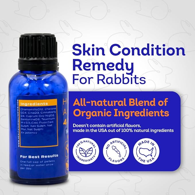 HA4E - Rabbit Skin & Fur Treatment - Natural, Homeopathic Tablets for Itch Relief & Comfortable Skin - 300 Tablets