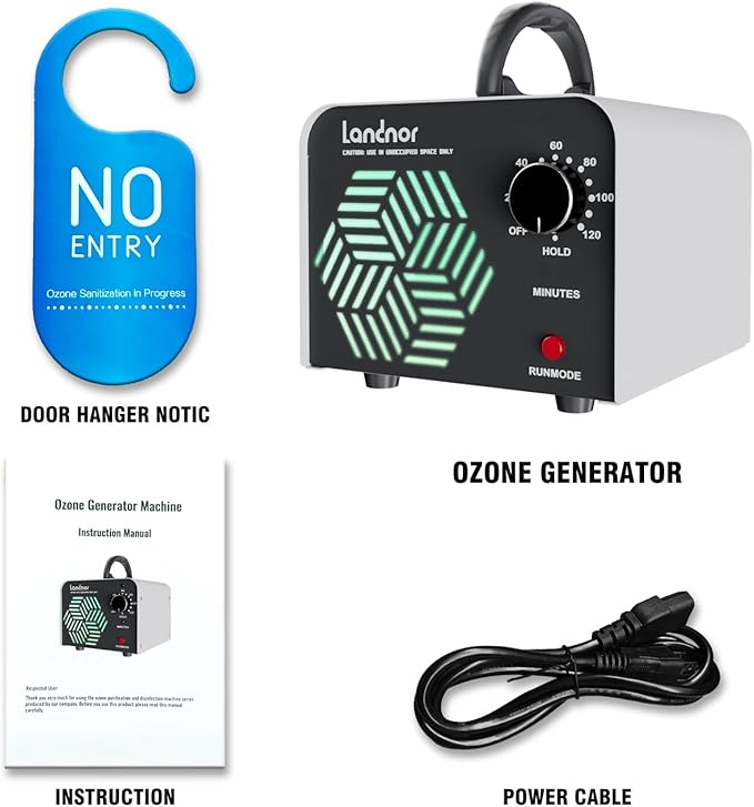Ozone Generator 90,000mg/h, Ozone Air Purifier Deodorizer for Areas of 6,000 Square Feet, Efficient odor removal for Home, Basement, Smoke, Pet Room,Factory,Mall