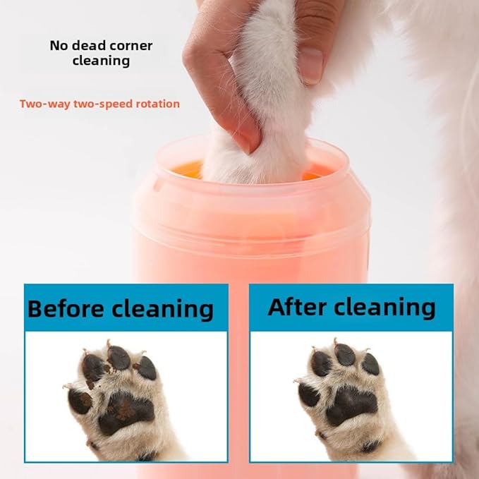 Portable Dog Paw Cleaner Dog Paw Washer Paw Mud Cleaner Pet Foot Cleaner Suitable for Large, Medium and Small Dogs/Cats (Orange, Small)