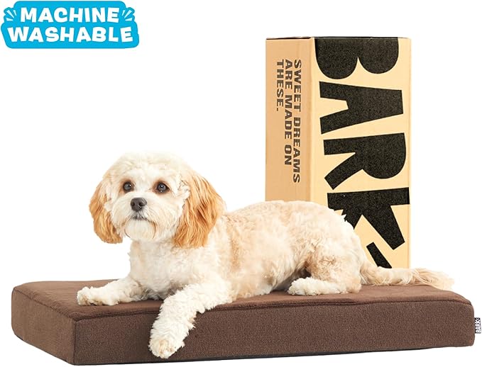 Barkbox Orthopedic Dog Bed with Memory Foam, Premium Comfort for Dogs and Puppies, Dog Bed for Joint Relief and Restful Sleep, Durable and Easy to Clean - Espresso, Medium