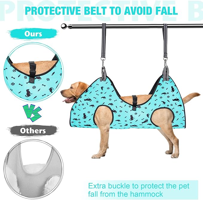 Dog&Cat Grooming Hammock - Pet Harness for Grooming Nail Trimming (XS 15lb), Dog Sling for Nail Clipping, Dog Hanging Holder for Cutting Nail with Nail Clippers